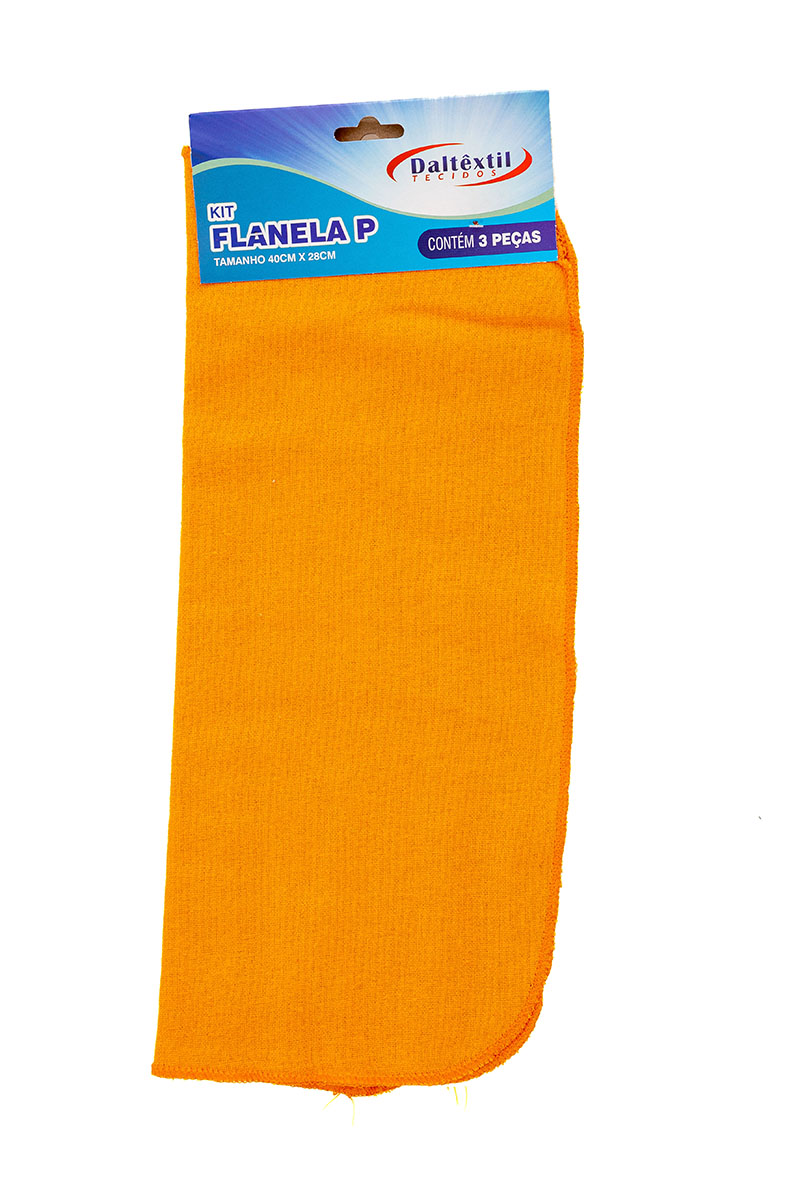 Kit Flanela P — Branca/Laranja - Daltêxtil Tecidos